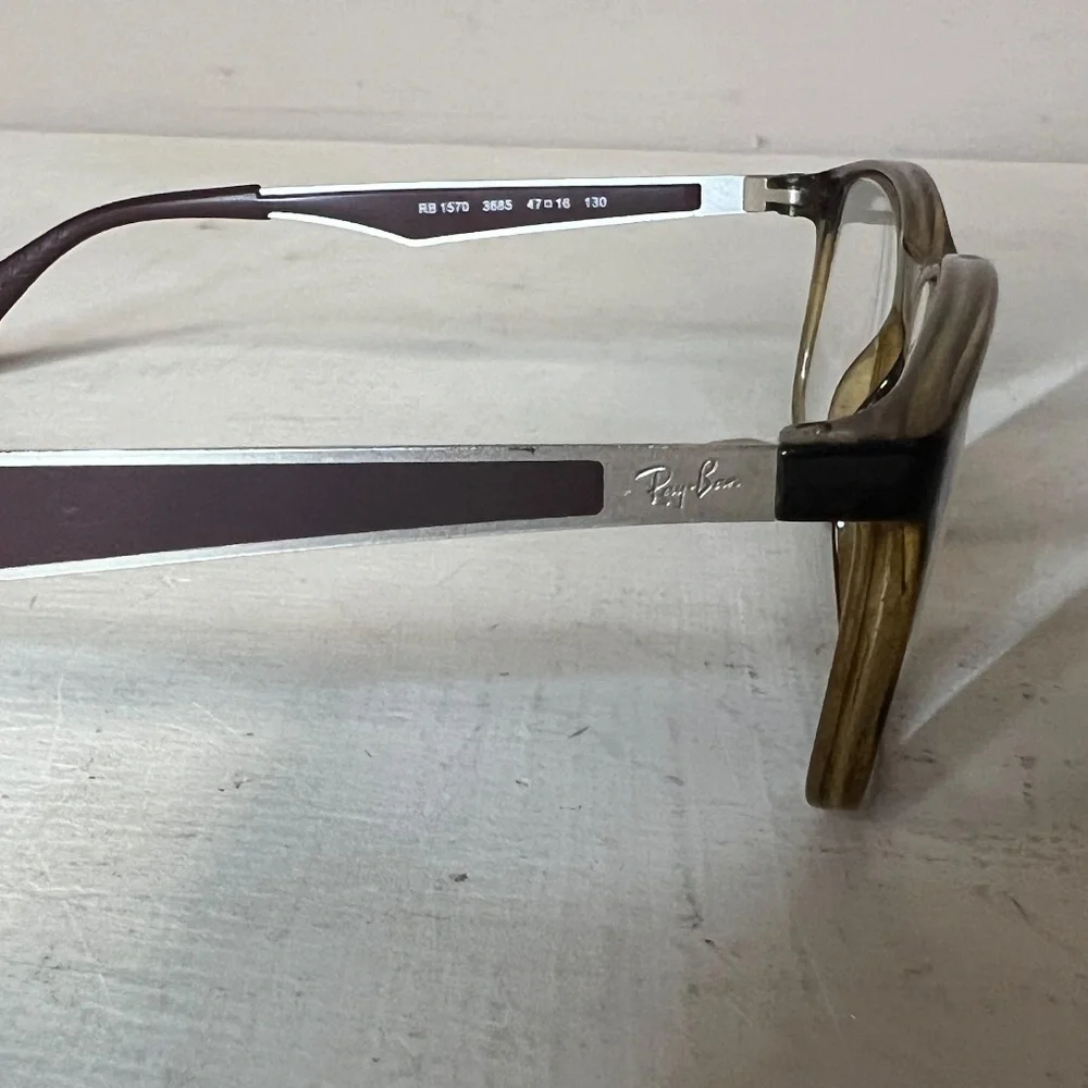 Ray-Ban RB1570 3685 Kids Boys Eyeglasses Frames Brown Tortoise Square 47-16 130